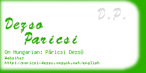 dezso paricsi business card